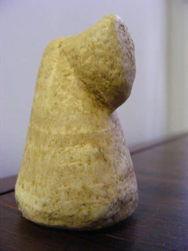 SOLD: Very Rare documented 10th Century Fatimid chess Knight/Rukh Abstract Form Alabaster #hippo Antiquities 3