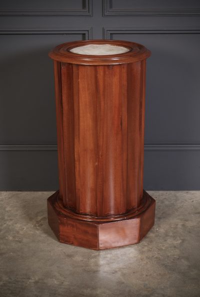 Fluted Mahogany Cylindrical Bedside Cabinet bedside Antique Cabinets 7