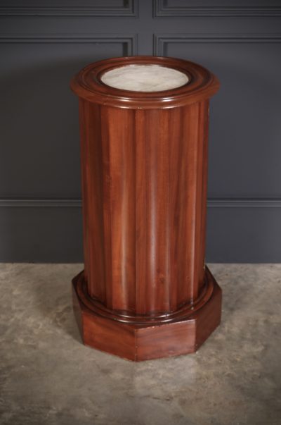 Fluted Mahogany Cylindrical Bedside Cabinet bedside Antique Cabinets 8