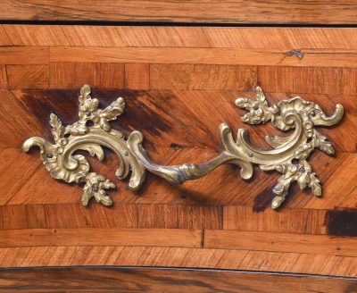 Exceptional French Marble-Top Serpentine-Front Inlaid Rosewood Commode commode Antique Chests 9