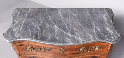 Exceptional French Marble-Top Serpentine-Front Inlaid Rosewood Commode commode Antique Chests 12