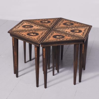 Set of 6 Sorrento Italian Inlaid Occasional Tables Antique Furniture 3