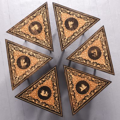 Set of 6 Sorrento Italian Inlaid Occasional Tables Antique Furniture 13