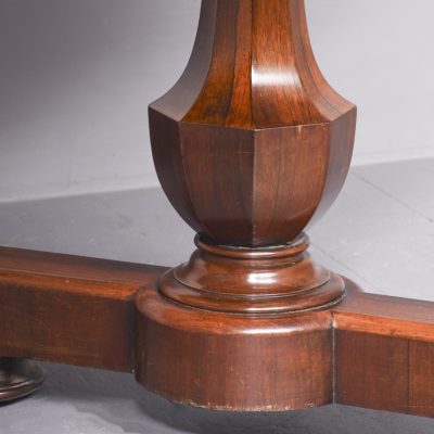 Large William IV freestanding rosewood library table - Image 5