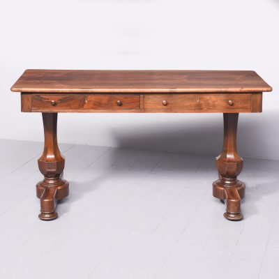 Large William IV freestanding rosewood library table - Image 9