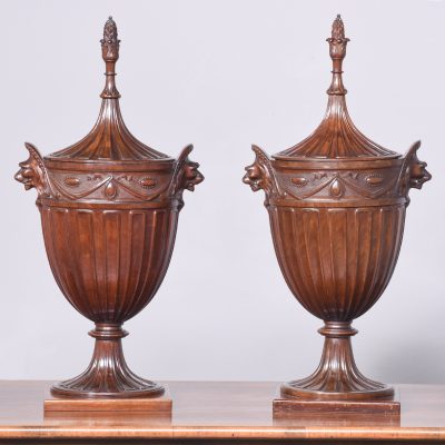 Pair of Exhibition Quality Adam Style Carved Urns Miscellaneous 3