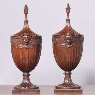 Pair of Exhibition Quality Adam Style Carved Urns Miscellaneous 8