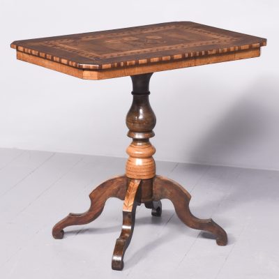 Large Marquetery Inlaid Sorrento Walnut Table in Excellent Condition Antique Tables 3