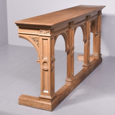 A Pair of Large Gothic Style Oak Side Tables Antique Tables 9