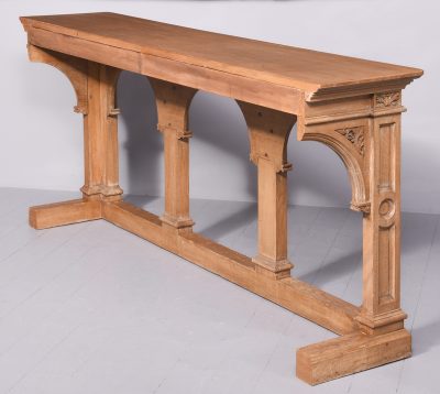 A Pair of Large Gothic Style Oak Side Tables Antique Tables 10