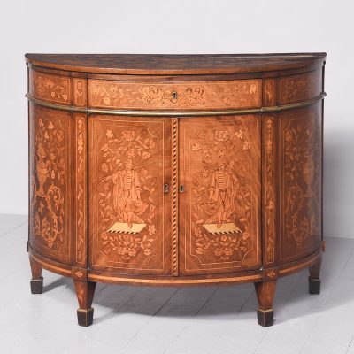 Dutch Marquetry Bow Fronted Commode commode Antique Cabinets 3