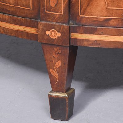 Dutch Marquetry Bow Fronted Commode - Image 5