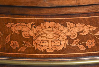 Dutch Marquetry Bow Fronted Commode - Image 7