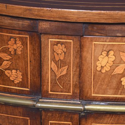 Dutch Marquetry Bow Fronted Commode - Image 9