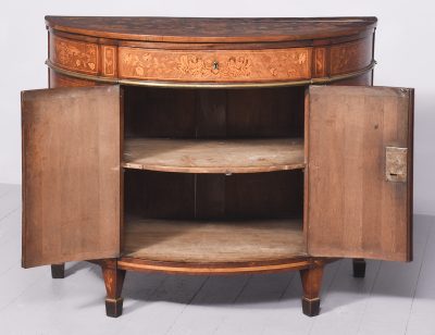 Dutch Marquetry Bow Fronted Commode - Image 12