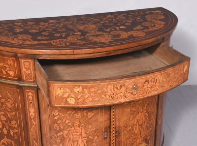 Dutch Marquetry Bow Fronted Commode - Image 13