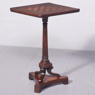 Unusual William IV Inlaid Mahogany Occasional Table with A Games Top Games Antique Furniture 3