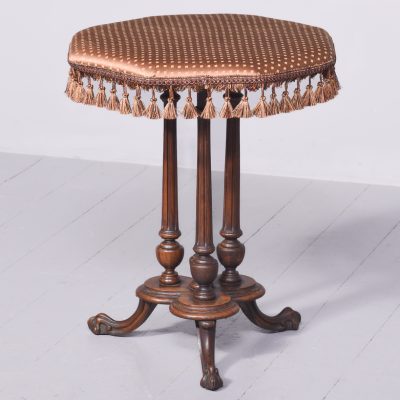 Victorian Upholstered Occasional Table Antique Furniture 3