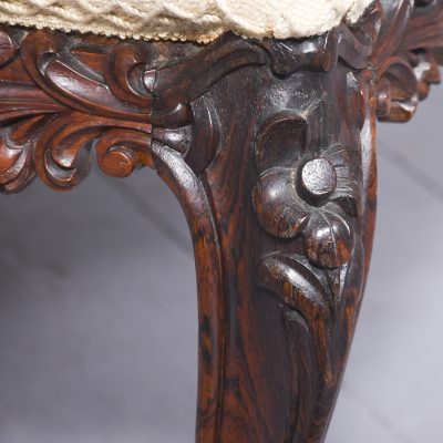 Exhibition Quality Carved Rosewood Centre Stool Antique Stools 5