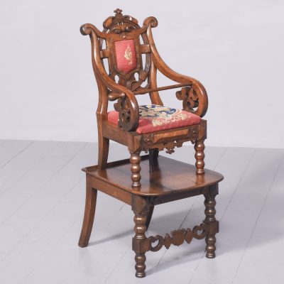 Carved Victorian Child’s Highchair Antique Chairs 3