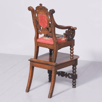 Carved Victorian Child’s Highchair Antique Chairs 16