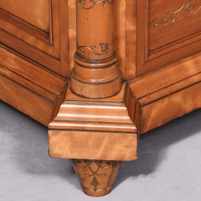 Pair of Monumental Satinwood Pedestals bedside Antique Chest Of Drawers 4