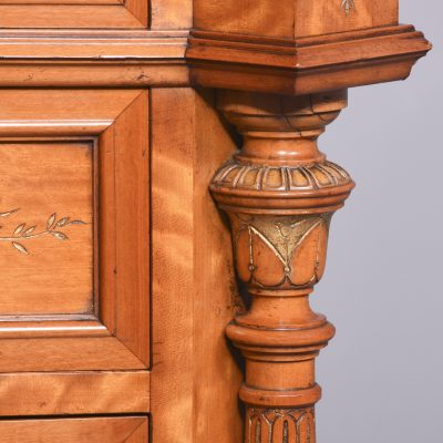 Pair of Monumental Satinwood Pedestals bedside Antique Chest Of Drawers 9