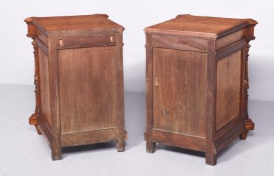 Pair of Monumental Satinwood Pedestals bedside Antique Chest Of Drawers 16