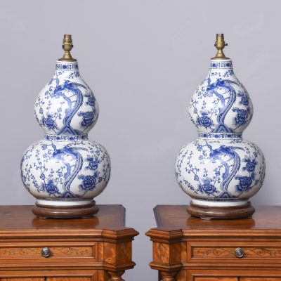 Pair of Chinese Double Gourd Lamps - Image 2