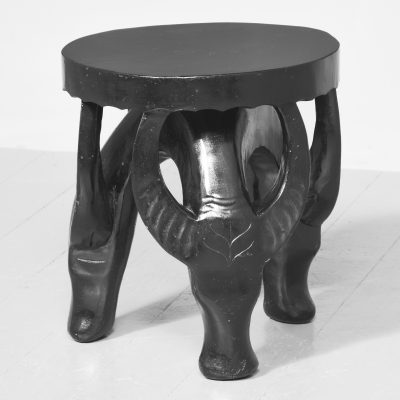 Carved African Buffalo Occasional Table Antique Tables 3