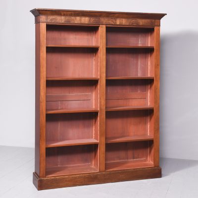 Early Victorian Mahogany Tall Two-Section Open Bookcase open bookcase Antique Bookcases 4