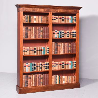 Early Victorian Mahogany Tall Two-Section Open Bookcase open bookcase Antique Bookcases 3