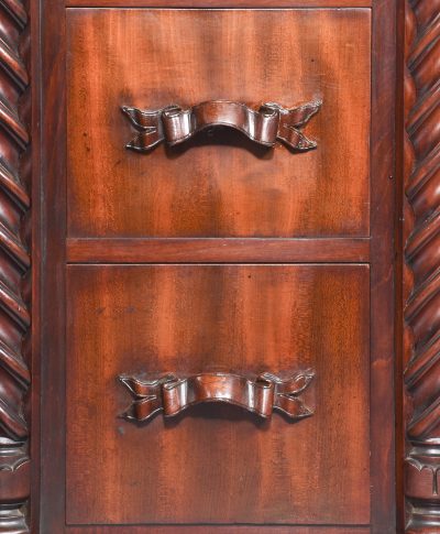 Pair of Mid-Victorian Carved Mahogany Small Chest of Drawers/Bedside Lockers bedside Antique Cabinets 8