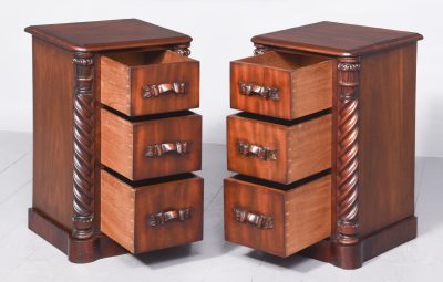 Pair of Mid-Victorian Carved Mahogany Small Chest of Drawers/Bedside Lockers bedside Antique Cabinets 9