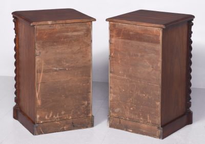 Pair of Mid-Victorian Carved Mahogany Small Chest of Drawers/Bedside Lockers bedside Antique Cabinets 11