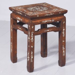 Quality, Chinese Qing Period Mother of Pearl Inlaid Occasional Table Antique Tables