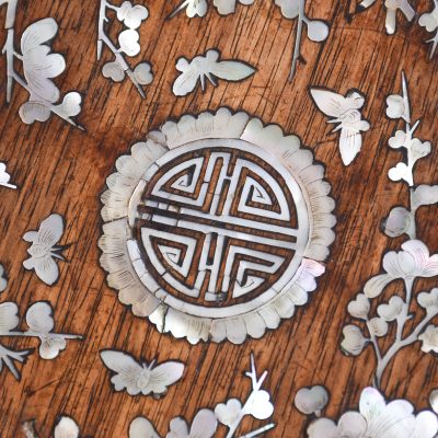 Quality, Chinese Qing Period Mother of Pearl Inlaid Occasional Table Antique Tables 5