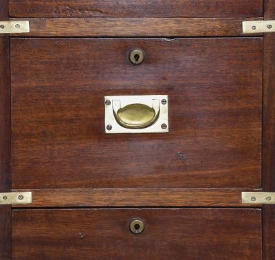 Pair of Mid-Victorian Mahogany Brass-Bound, Small Military Chests/Bedside Lockers bedside Antique Chest Of Drawers 9