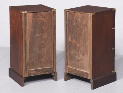 Pair of Mid-Victorian Mahogany Brass-Bound, Small Military Chests/Bedside Lockers bedside Antique Chest Of Drawers 12