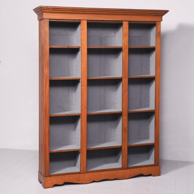 Late Victorian Tall Three-Section Walnut Open Bookcase - Image 2