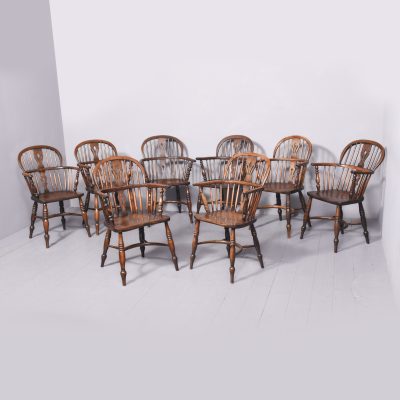 Set of 8 Elm Windsor Chairs Antique Chairs 3