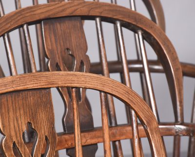 Set of 8 Elm Windsor Chairs Antique Chairs 4