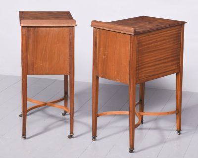 Pair of Satinwood Inlaid Bedside Cabinets Antique Cabinets 13