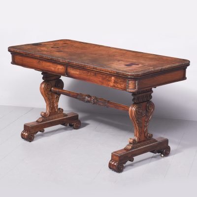 Free Standing Regency Rosewood Library Table of Exceptional Quality library table Antique Desks 13