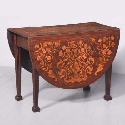 Dutch Marquetry Drop-Leaf Dining Table