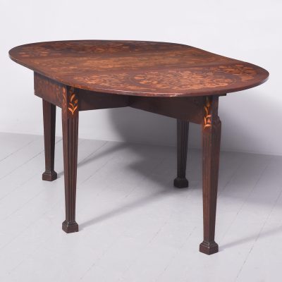 Dutch Marquetry Drop-Leaf Dining Table dining table Antique Furniture 4