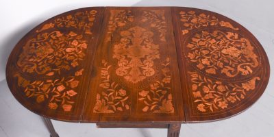 Dutch Marquetry Drop-Leaf Dining Table - Image 3