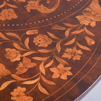 Dutch Marquetry Drop-Leaf Dining Table - Image 4