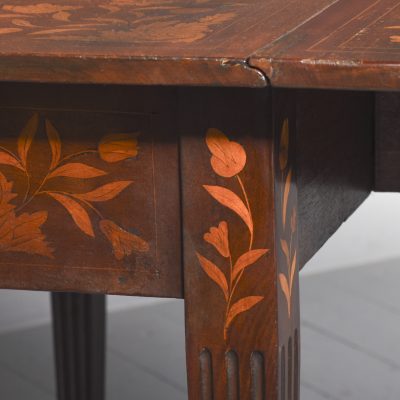 Dutch Marquetry Drop-Leaf Dining Table - Image 7