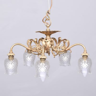 Elegant Gilded 5 lamp Chandelier Antique Lighting 3